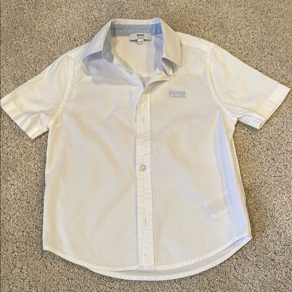 Hugo Boss White Short Sleeve Kids Shirt